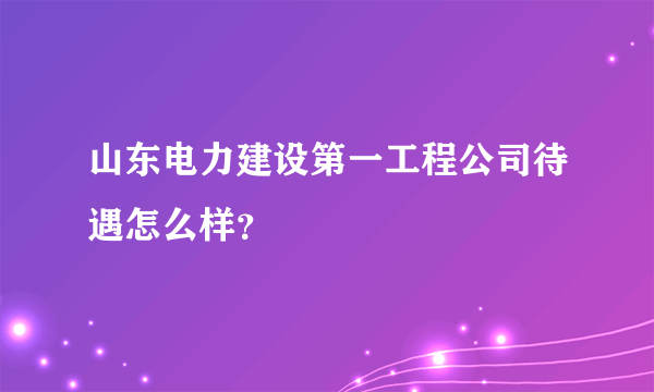 山东电力建设第一工程公司待遇怎么样？