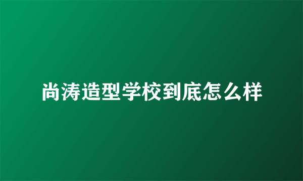 尚涛造型学校到底怎么样