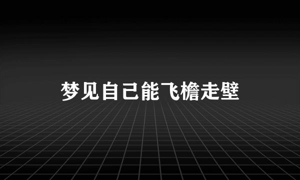 梦见自己能飞檐走壁