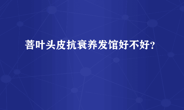 菩叶头皮抗衰养发馆好不好？