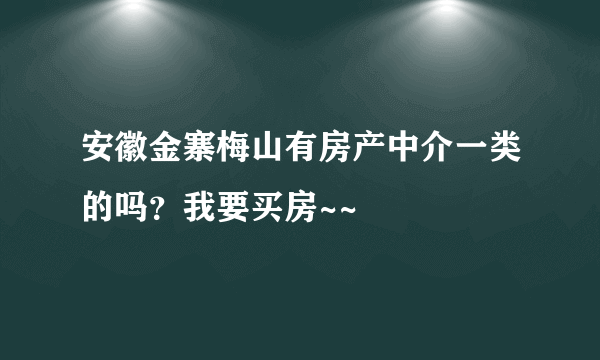 安徽金寨梅山有房产中介一类的吗？我要买房~~