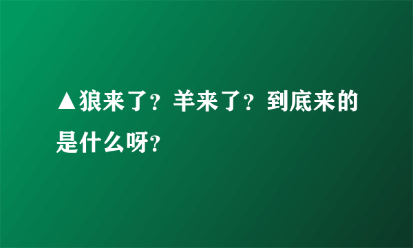 ▲狼来了？羊来了？到底来的是什么呀？