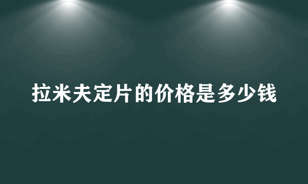 拉米夫定片的价格是多少钱