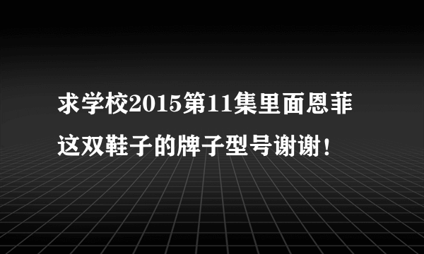 求学校2015第11集里面恩菲这双鞋子的牌子型号谢谢！