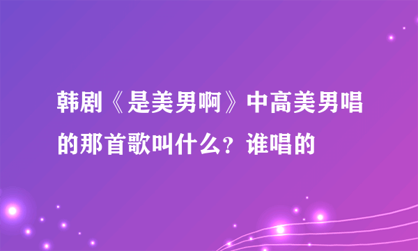 韩剧《是美男啊》中高美男唱的那首歌叫什么？谁唱的