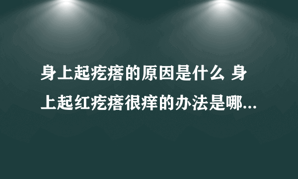 身上起疙瘩的原因是什么 身上起红疙瘩很痒的办法是哪些_身上起疙瘩怎么回事