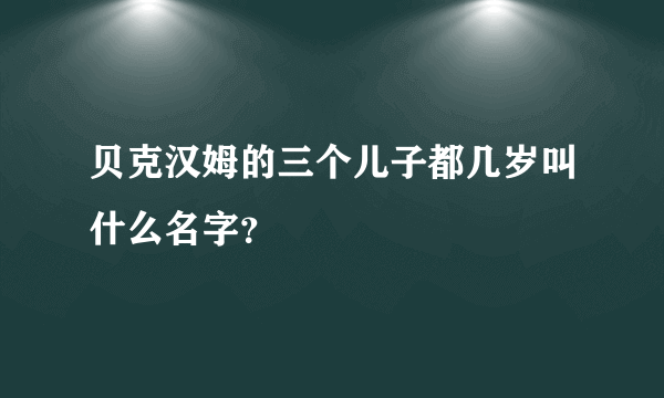 贝克汉姆的三个儿子都几岁叫什么名字？