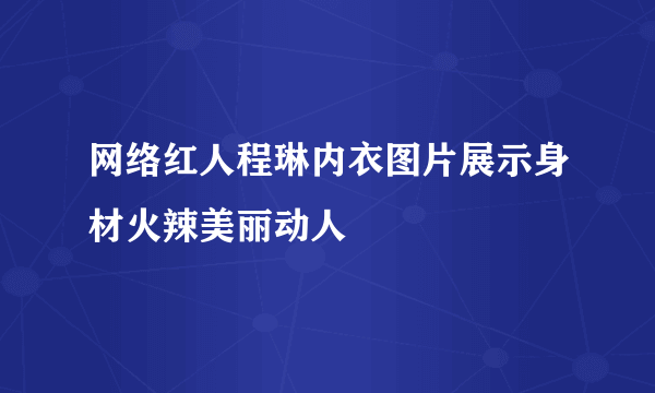 网络红人程琳内衣图片展示身材火辣美丽动人