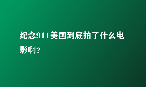 纪念911美国到底拍了什么电影啊？