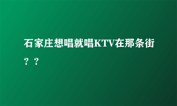 石家庄想唱就唱KTV在那条街？？