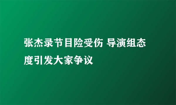 张杰录节目险受伤 导演组态度引发大家争议