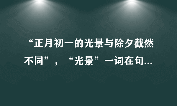 “正月初一的光景与除夕截然不同”，“光景”一词在句中的意思是（）