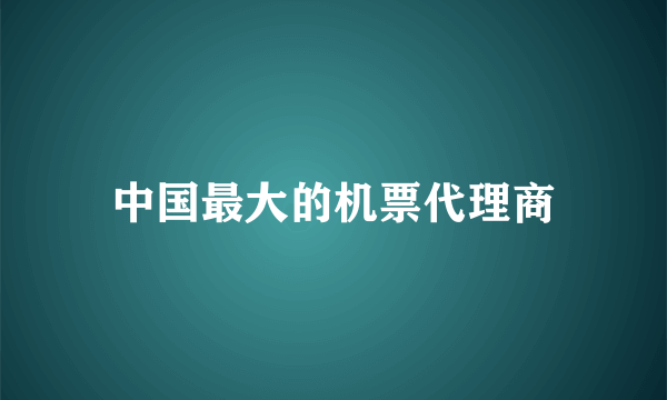 中国最大的机票代理商