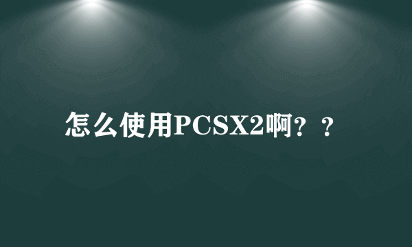 怎么使用PCSX2啊？？