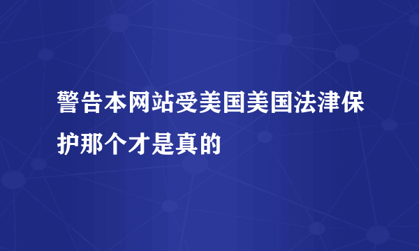 警告本网站受美国美国法津保护那个才是真的