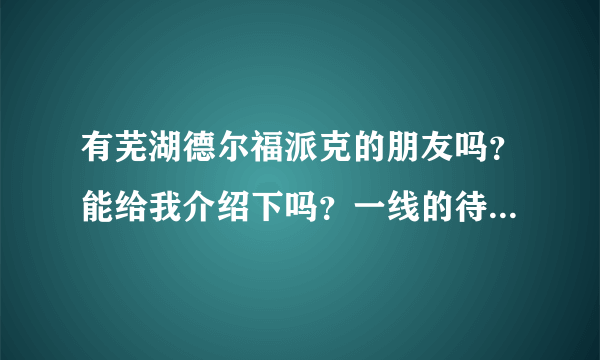 有芜湖德尔福派克的朋友吗？能给我介绍下吗？一线的待遇，工作时间，等等……谢谢