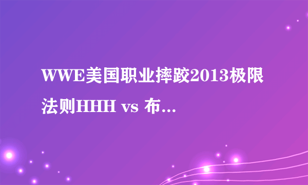 WWE美国职业摔跤2013极限法则HHH vs 布洛克谁赢了？怎么赢？