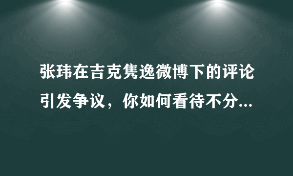 张玮在吉克隽逸微博下的评论引发争议，你如何看待不分场合的“抖机灵”？