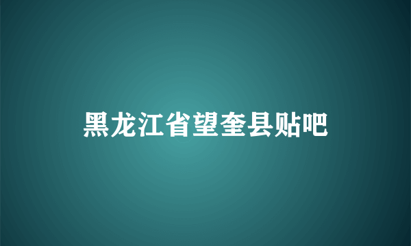 黑龙江省望奎县贴吧