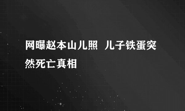 网曝赵本山儿照  儿子铁蛋突然死亡真相