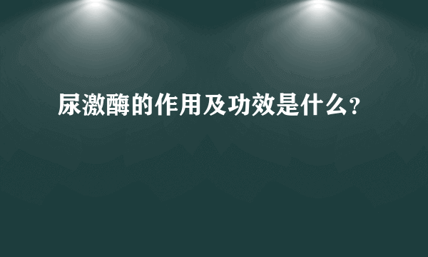 尿激酶的作用及功效是什么？