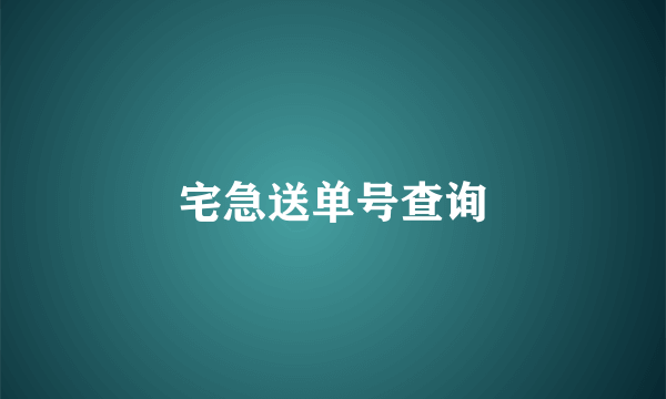 宅急送单号查询