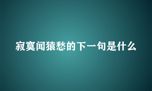 寂寞闻猿愁的下一句是什么