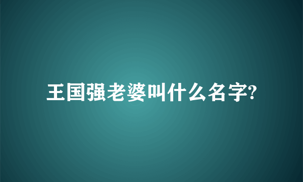 王国强老婆叫什么名字?