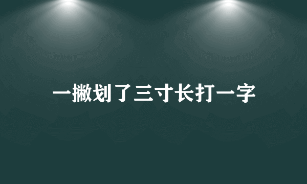 一撇划了三寸长打一字