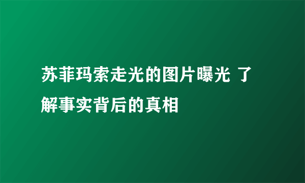 苏菲玛索走光的图片曝光 了解事实背后的真相