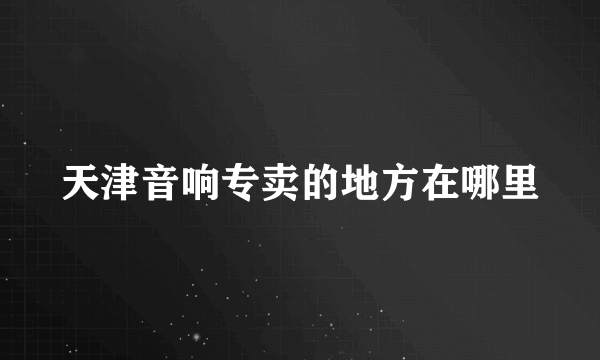 天津音响专卖的地方在哪里