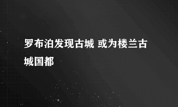 罗布泊发现古城 或为楼兰古城国都