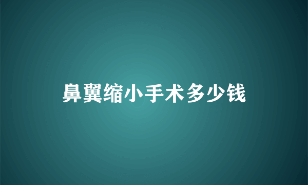 鼻翼缩小手术多少钱