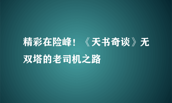 精彩在险峰！《天书奇谈》无双塔的老司机之路