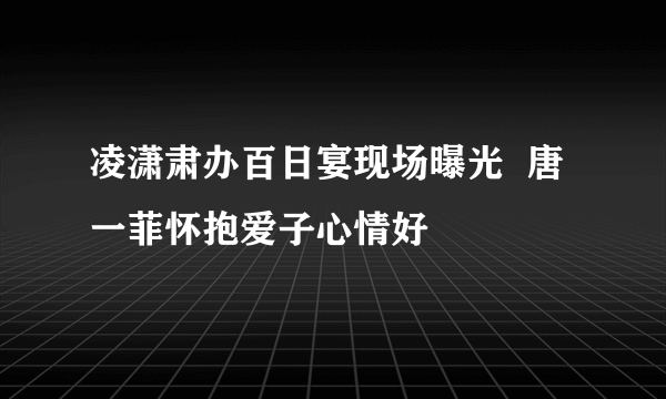 凌潇肃办百日宴现场曝光  唐一菲怀抱爱子心情好