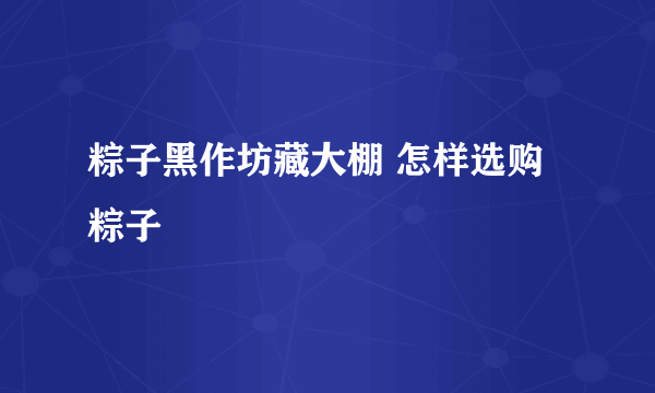 粽子黑作坊藏大棚 怎样选购粽子