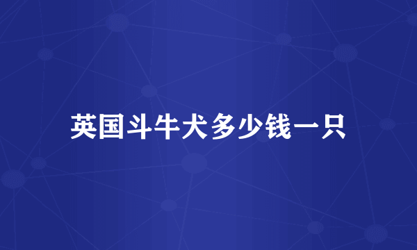 英国斗牛犬多少钱一只