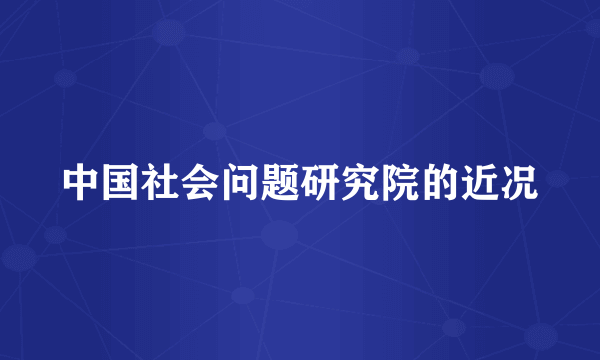 中国社会问题研究院的近况