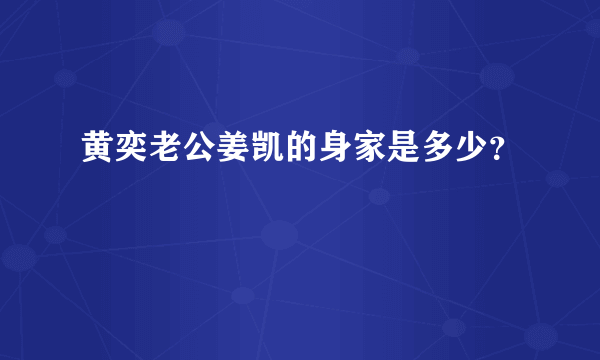 黄奕老公姜凯的身家是多少？