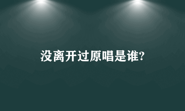 没离开过原唱是谁?