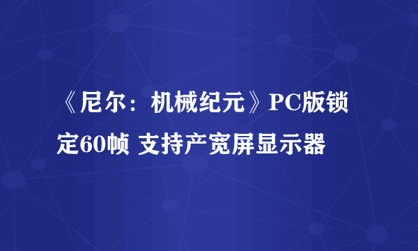 《尼尔：机械纪元》PC版锁定60帧 支持产宽屏显示器