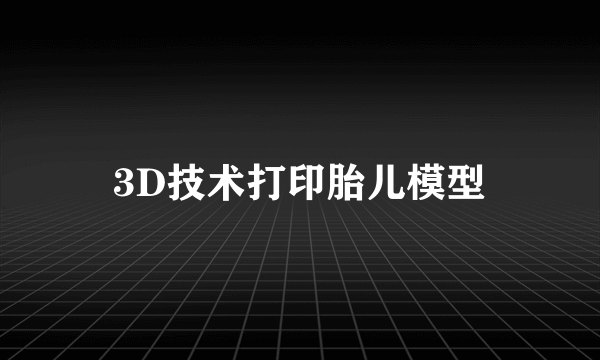 3D技术打印胎儿模型