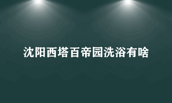 沈阳西塔百帝园洗浴有啥