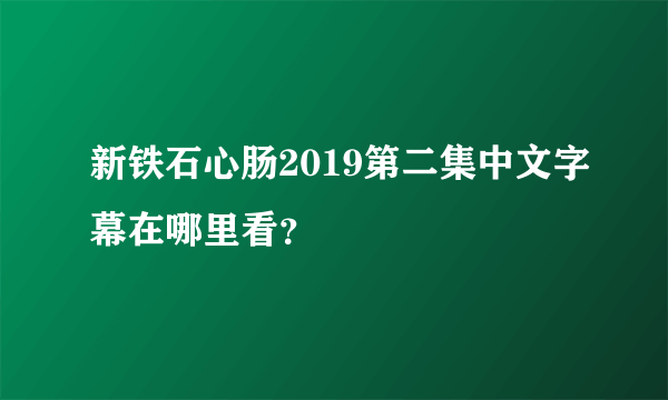 新铁石心肠2019第二集中文字幕在哪里看？