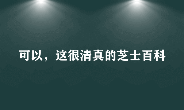 可以，这很清真的芝士百科