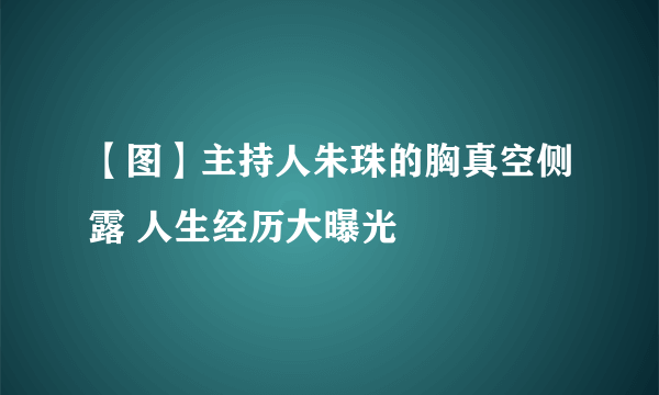 【图】主持人朱珠的胸真空侧露 人生经历大曝光