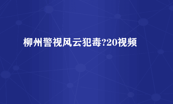 柳州警视风云犯毒?20视频