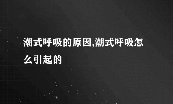 潮式呼吸的原因,潮式呼吸怎么引起的