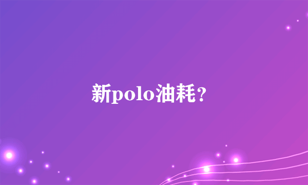 新polo油耗？