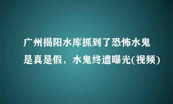 广州揭阳水库抓到了恐怖水鬼是真是假，水鬼终遭曝光(视频)